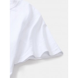 Mens 100% Cotton Heart Graphics Casual Short Sleeve T-Shirt