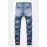 Blue Wash Distressed Slim-fit Men's Jeans