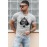 Gray Skull Spade Print Short Sleeve Men's Graphic Tee